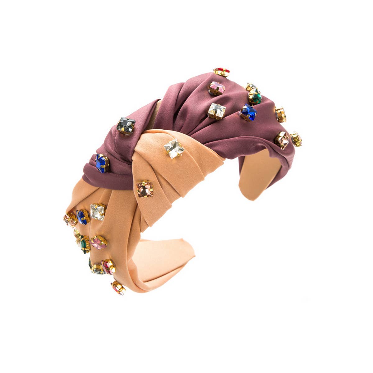 SIMPLE GEOMETRIC SQUARE COLORED DIAMOND HEADBAND_CWAHA2139