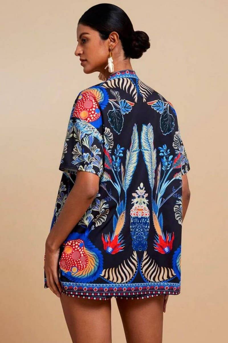 CWSTB2001_CASUAL FLORAL PRINT SHORT SLEEVE & SHORTS SET