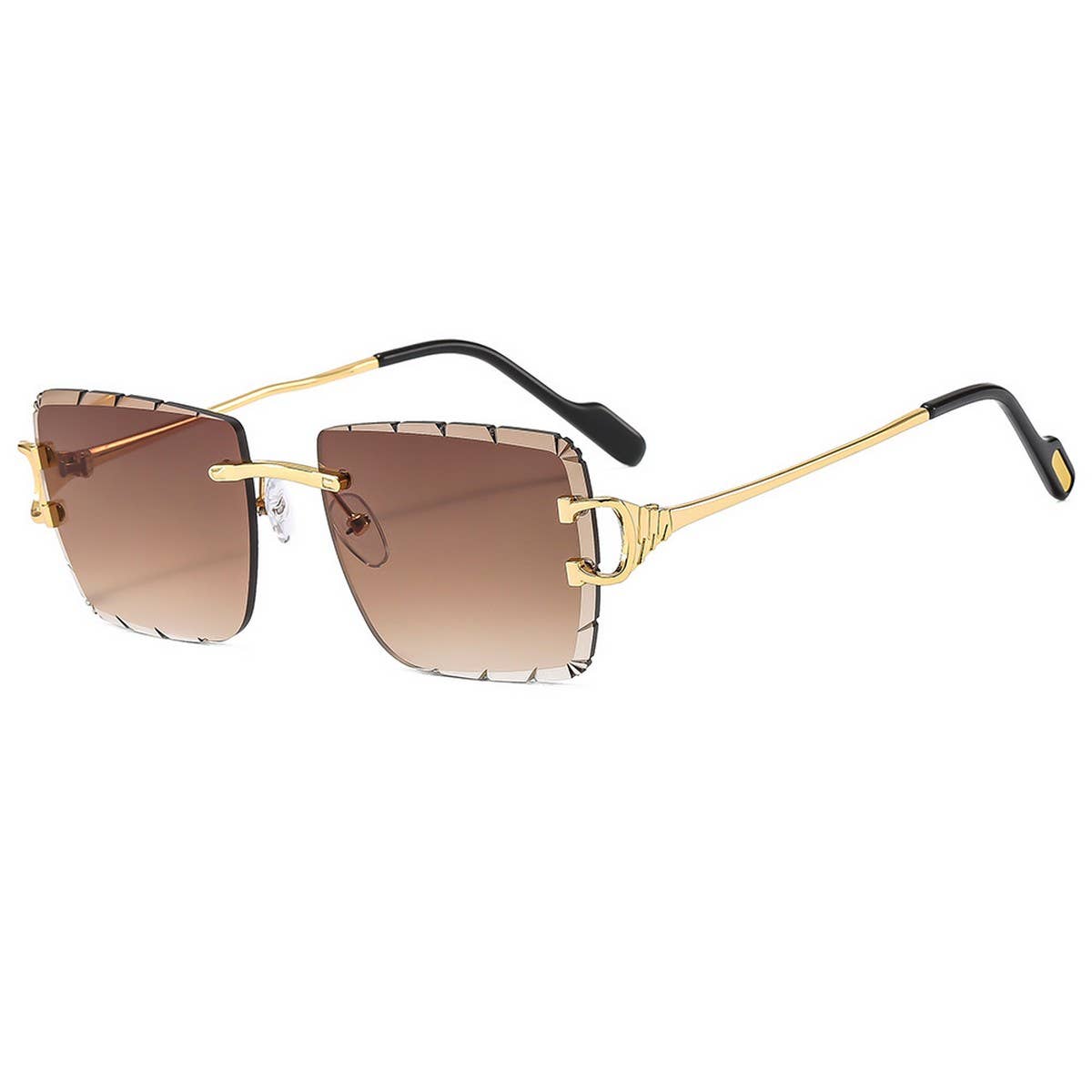 Rimless Cut Edge Ocean Lens Sunglasses Unisex