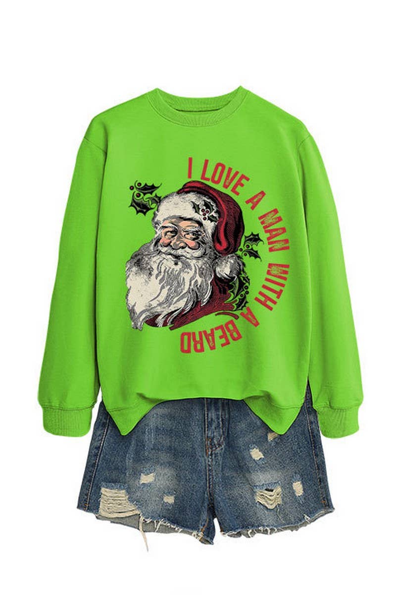 CWTBLL01329_SANTA LETTER PRINT CHRISTMAS PULLOVER SWEATSHIRT