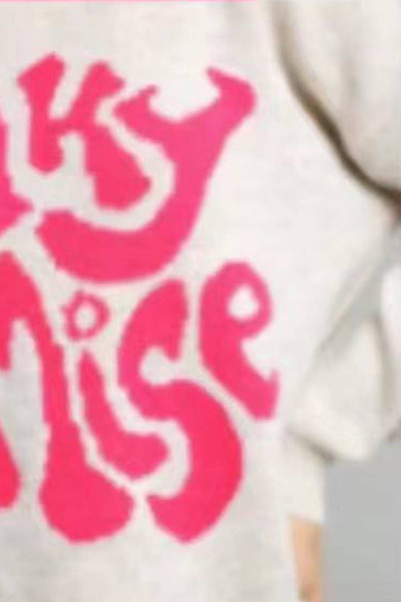 CREW-NECK LONG-SLEEVED MONOGRAM KNIT SWEATER