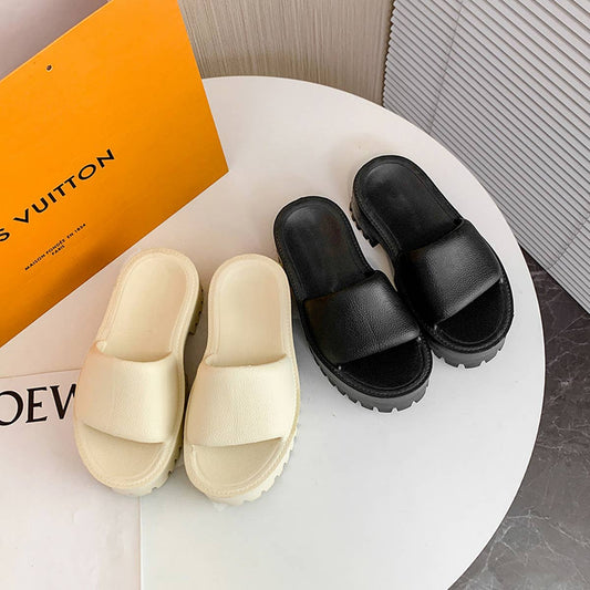 FASHIONABLE WOMEN NEW OUTER THICK-SOLED SLIPPERS