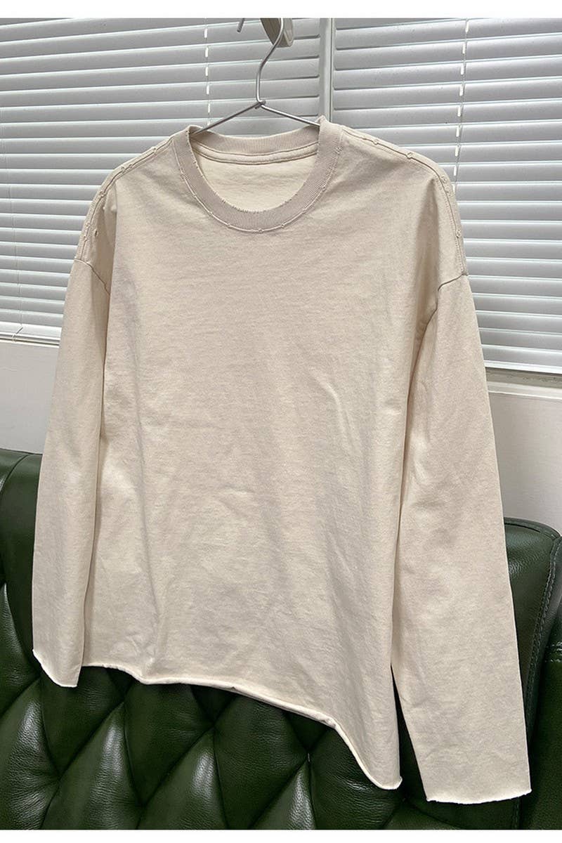 CWTBLL1979_ROLLED HEM ROUND NECK SOLID COLOR LONG SLEEVES