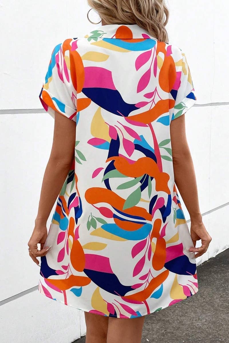CWTDSS0057_SUMMER PRINTED SHORT SLEEVE SHIRT DRESS