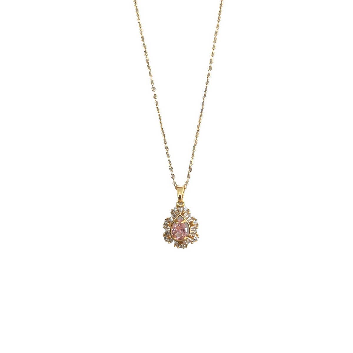 2024 NEW SIMPLE PINK WATER DROP NECKLACE_CWAJE1262