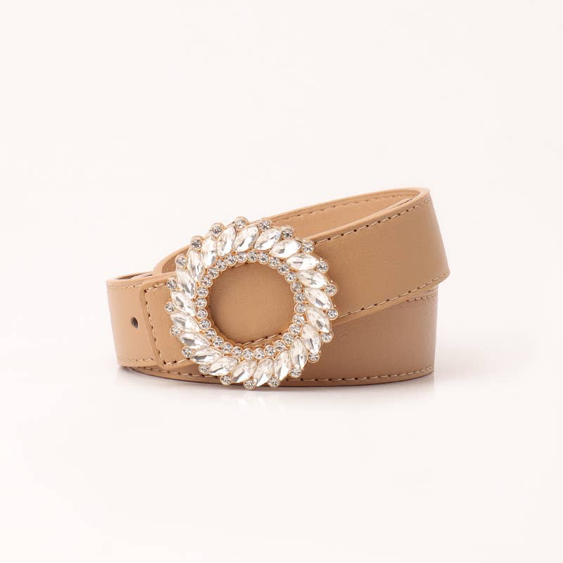 Fashionable round-button rhinestone belt