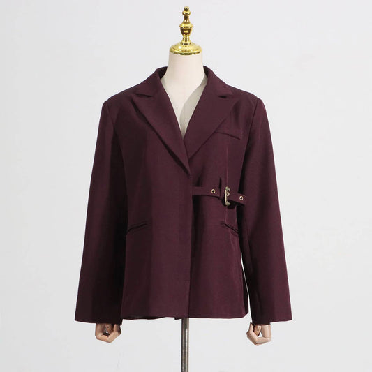 Asymmetric Slim Fit Blazer with Side Detail_CWOCO1250