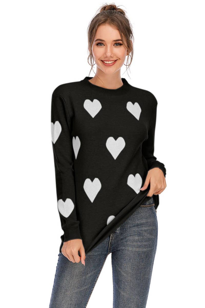 CWOSWL5199_LOOSE LOVE CREW-NECK LONG-SLEEVED SWEATER