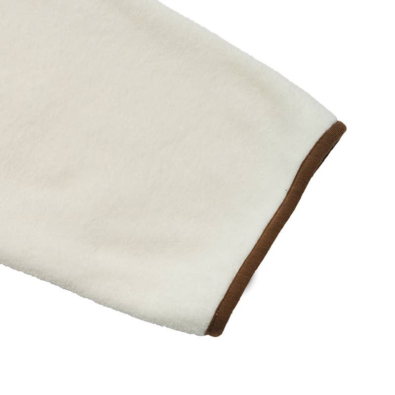 Color-blocking fleece single-breasted jacket