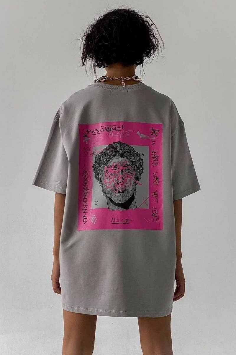 CWTTS1277_ROUND NECK BACK ABSTRACT PRINT SHORT SLEEVE TOP