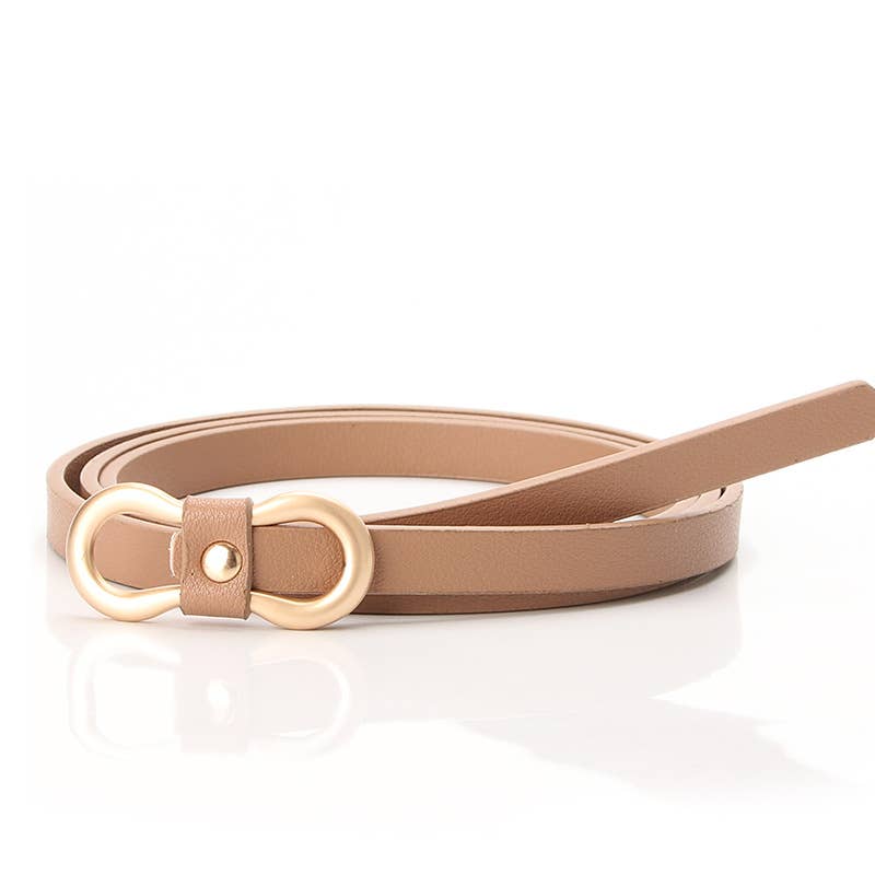 Fashionable versatile PU leather thin waist strap