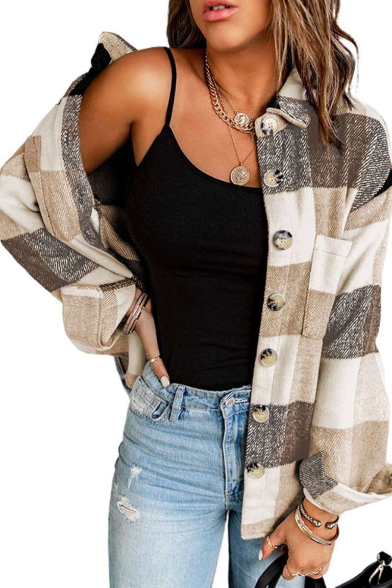 CWTSTL2351_SINGLE-BREASTED POCKET LONG-SLEEVED SHIRT