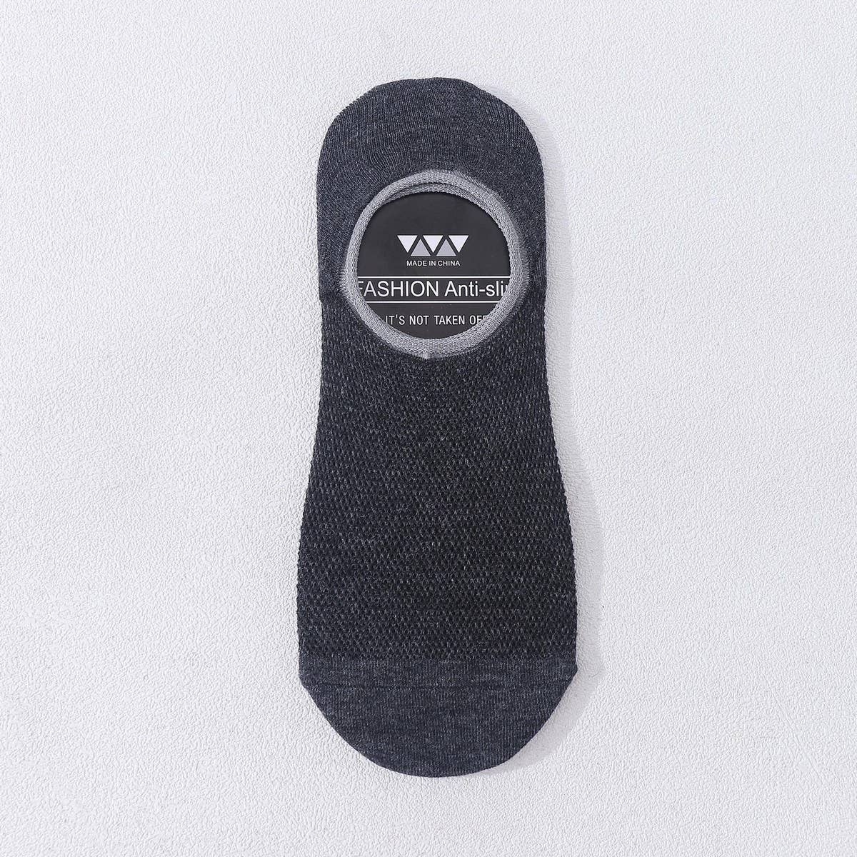 MEN'S SOLID COLOR COTTON ALL-MATCH MESH BOAT SOCKS