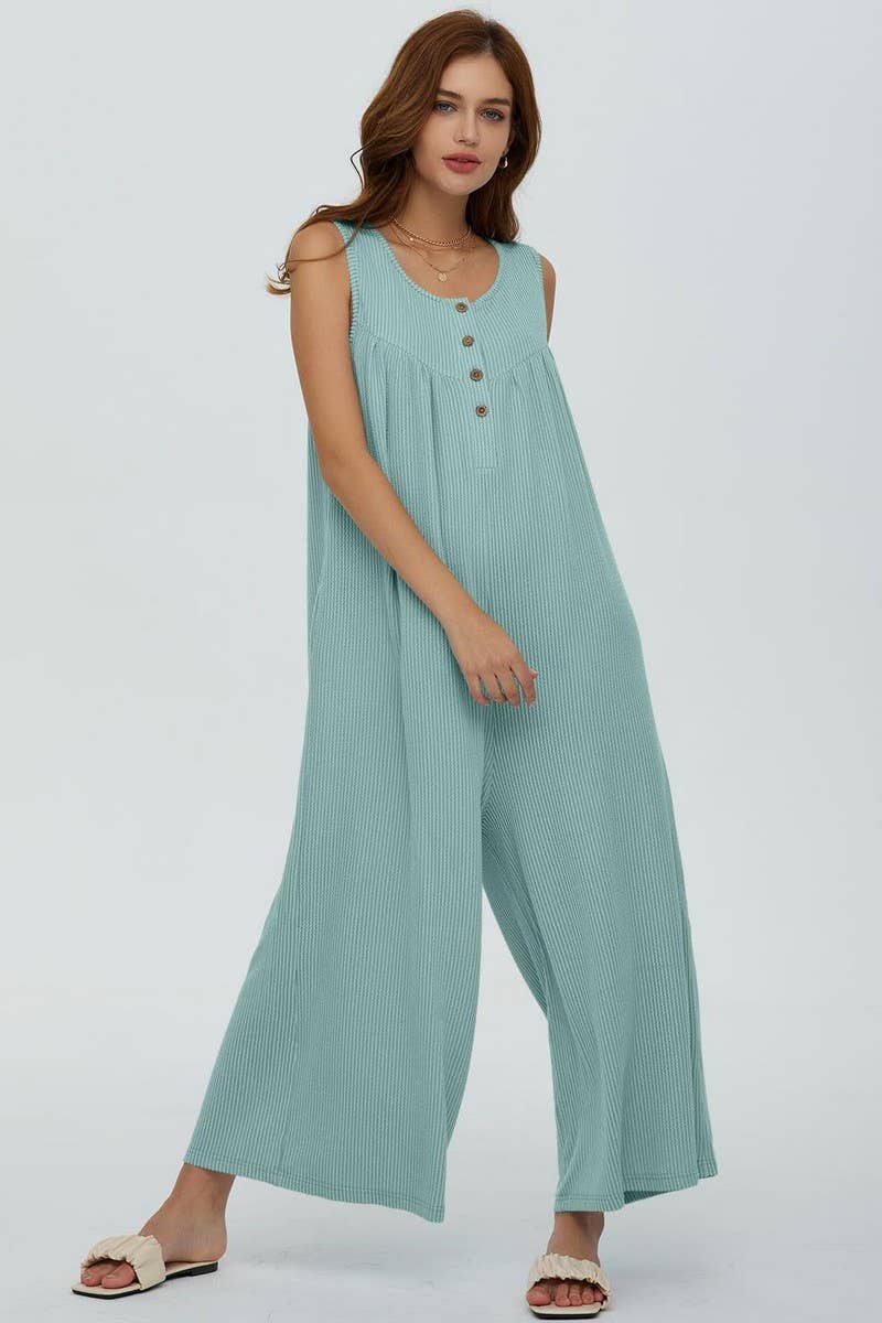 CWSJS0720_SOLID COLOR CASUAL LOOSE POCKET JUMPSUIT