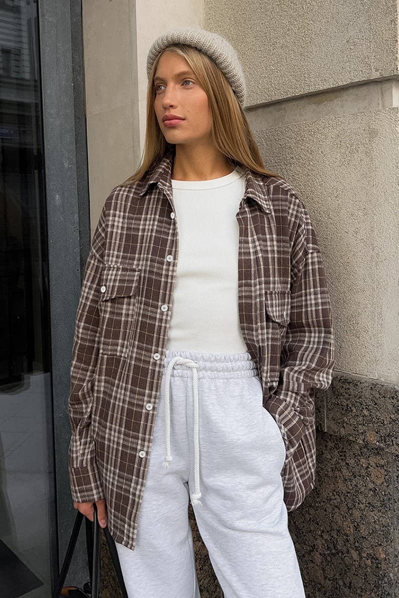 CWTBLL00611_CLASSIC RETRO PLAID LONG-SLEEVED SHIRT COATS