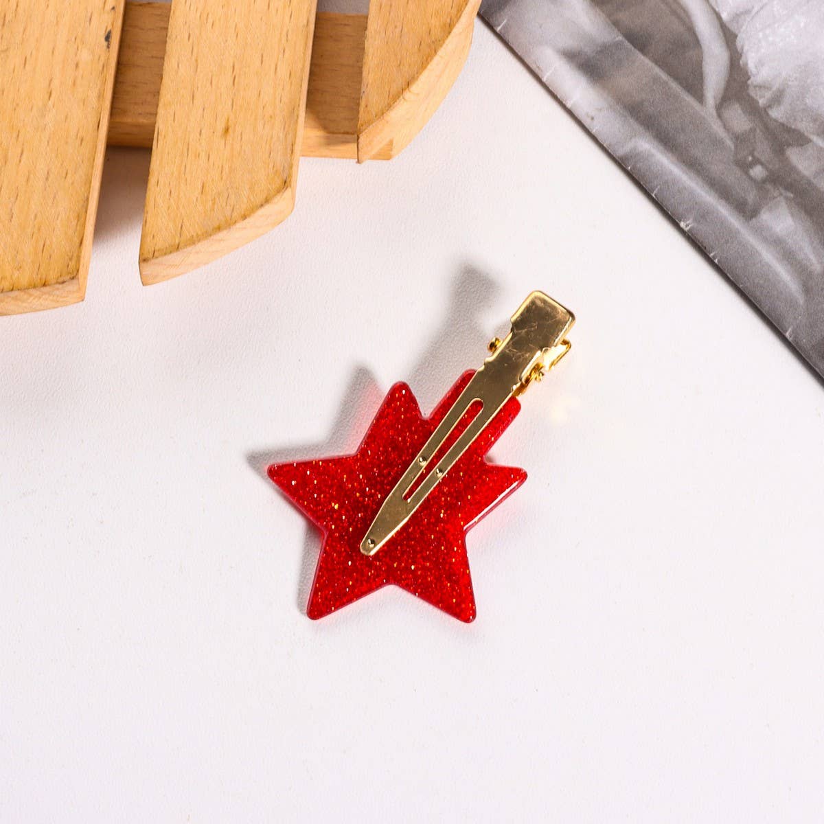 CWAHA1249_INDEPENDENCE DAY STAR SHAPE HAIR CLIPS