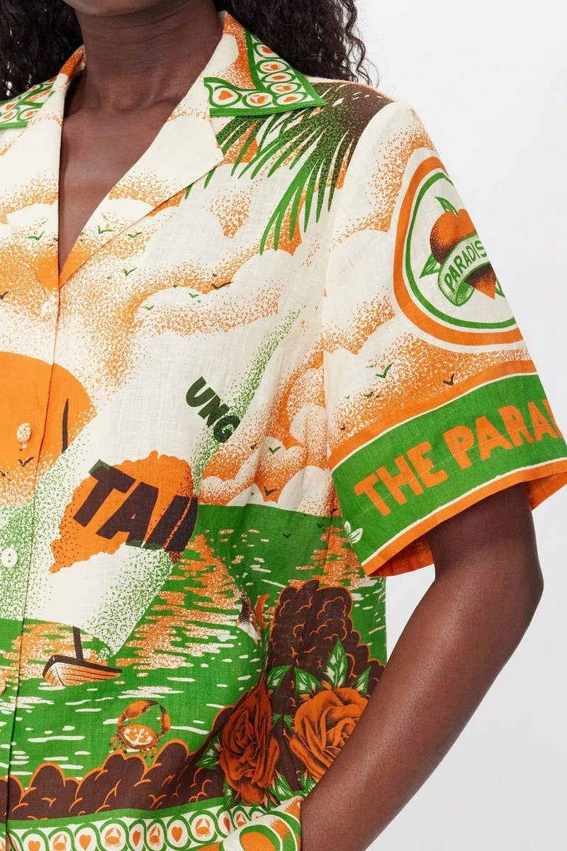 CWSS1238_GEOMETRIC PRINT COMFORTABLE CASUAL TWO-PIECE