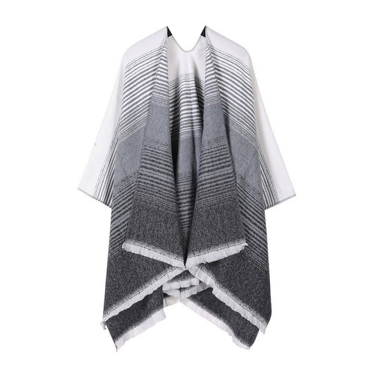 CAPE DARK DOUBLE-SIDED WARM OUTER WEAR THICK SHAWL_CWASC2124