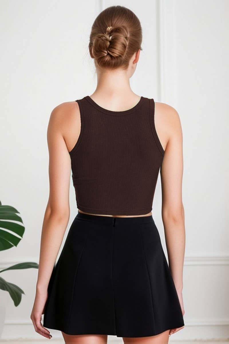 CWTTK0842_COTTON RIBBED V-NECK SLEEVELESS TANK TOP