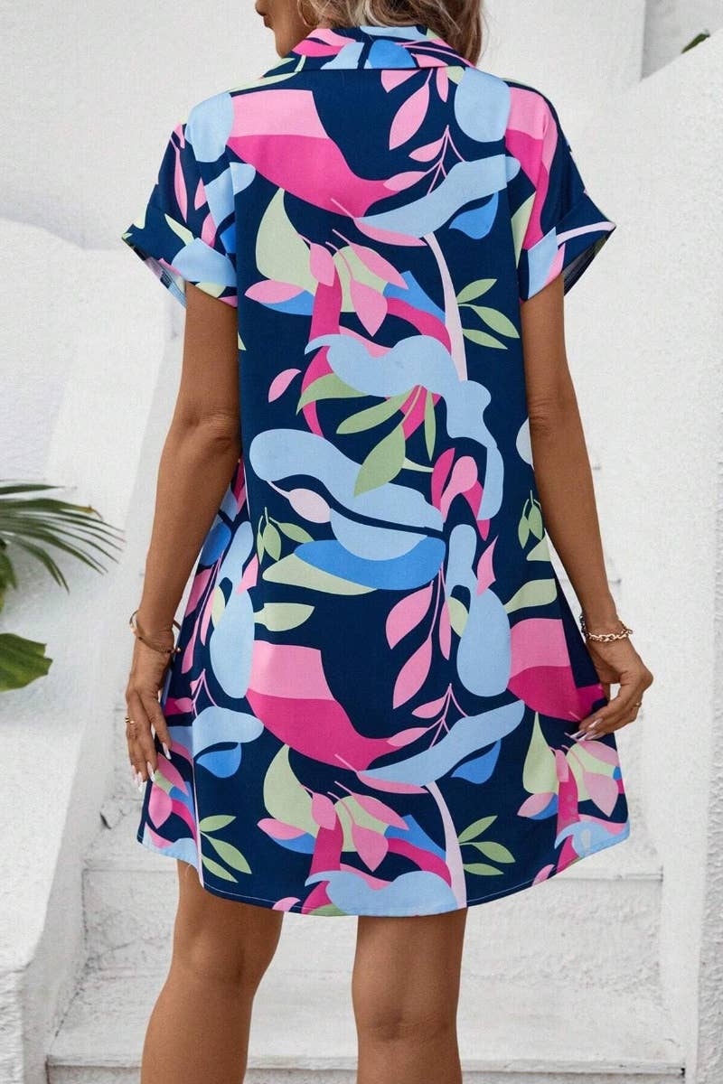 CWTDSS0057_SUMMER PRINTED SHORT SLEEVE SHIRT DRESS