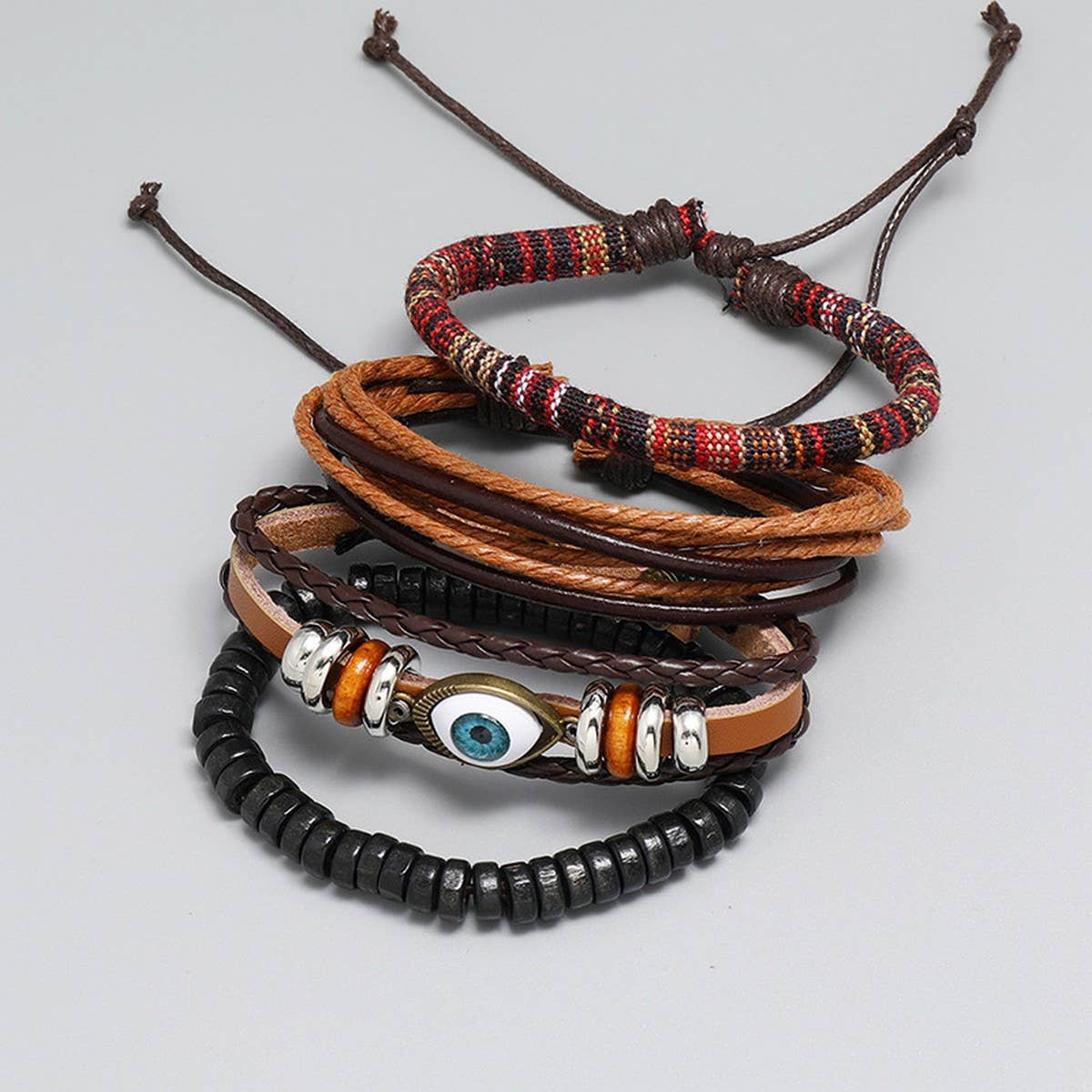 SIMPLE DIY FOUR-PIECE COMBINATION COWHIDE BRACELET_CWMM4518