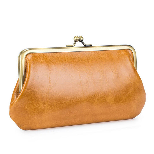 LARGE CAPACITY VINTAGE CLIP BAG LONG LEATHER WALLET_CWAB3746