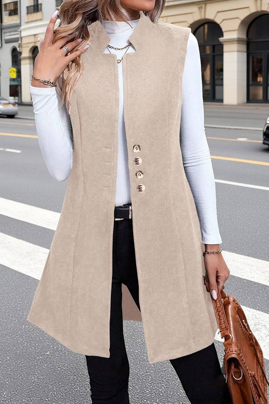 CWOV00130_SOLID COLOR WOOLEN SUIT SLEEVELESS VEST