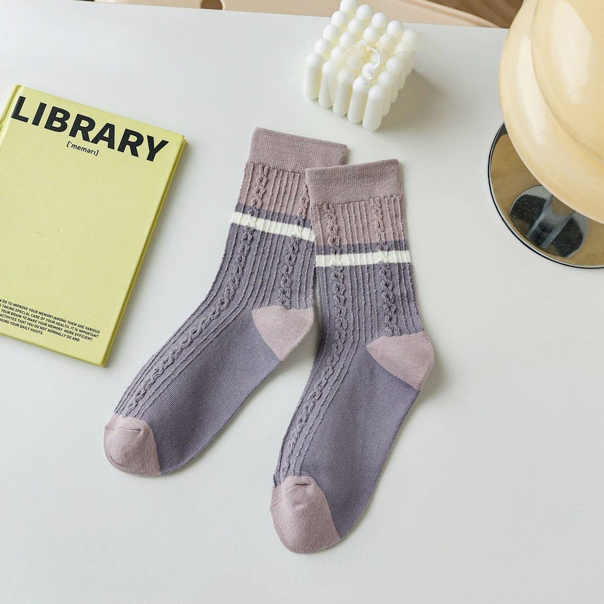 VERSATILE COLOR-BLOCK STRIPED WOMEN'S SOCKS