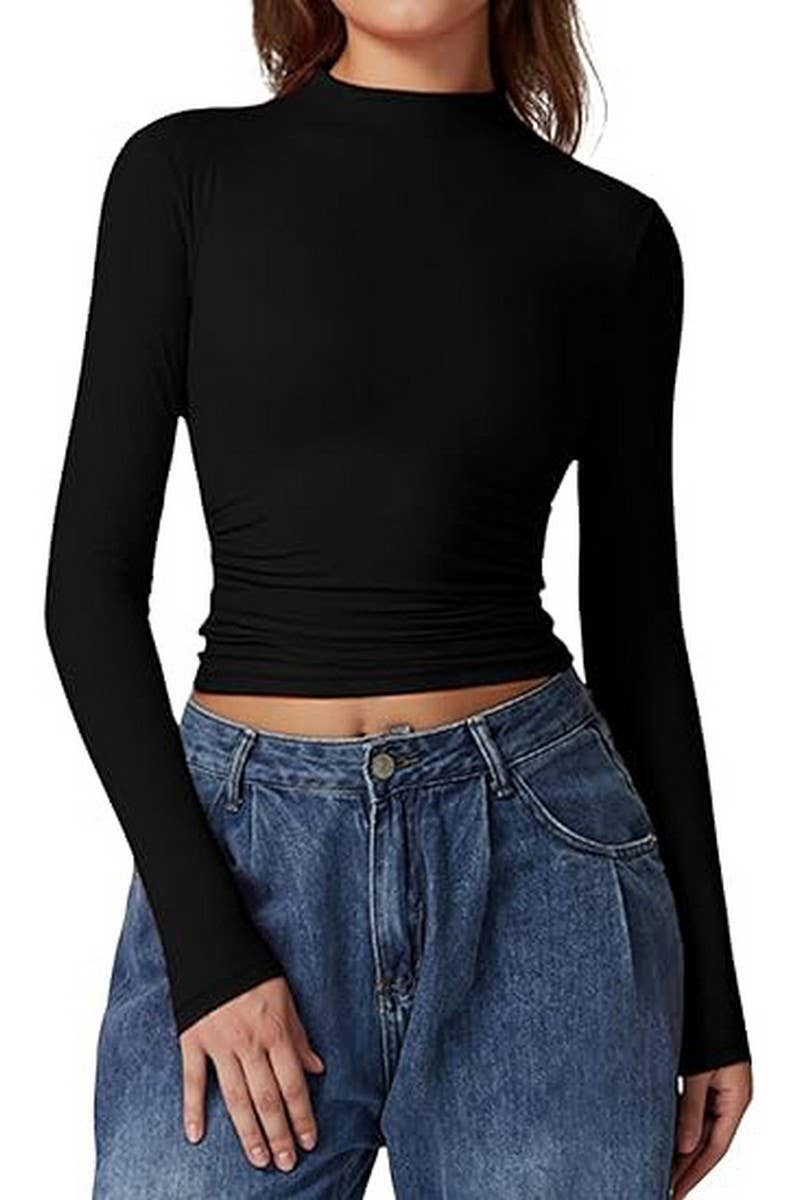 CWTBLL01149_SOLID CREWNECK MILK SILK BASE LAYER TOP