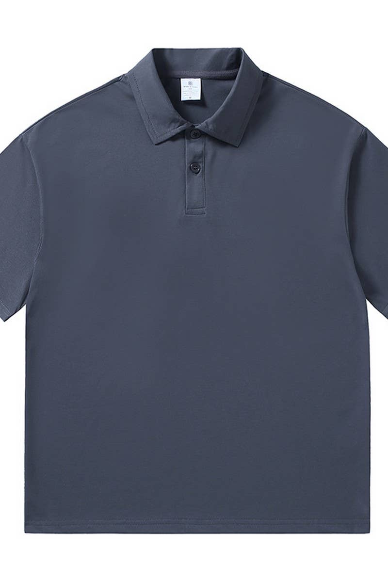 CWTBLS2343_LOOSE FIT SOLID DROP SHOULDER POLO TEE