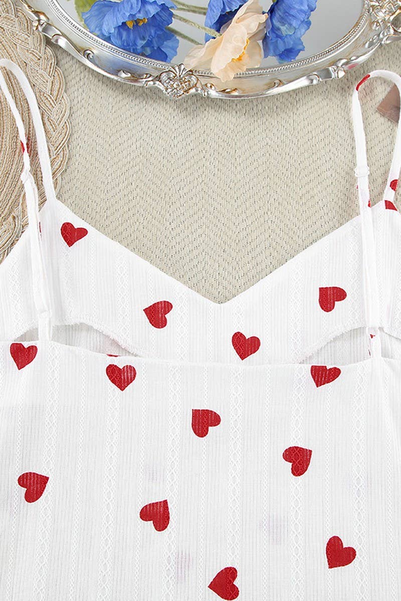 CWSPJ0071_LOVE PRINTED HALTER SHORTS PAJAMA SET