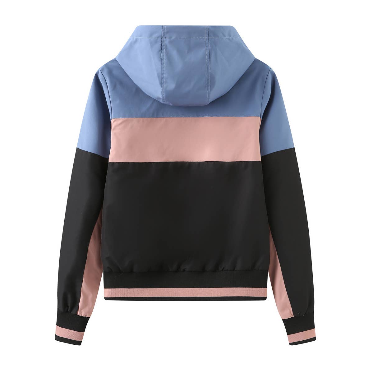 COLOR-INSERTED LONG-SLEEVED DRAWSTRING JACKET