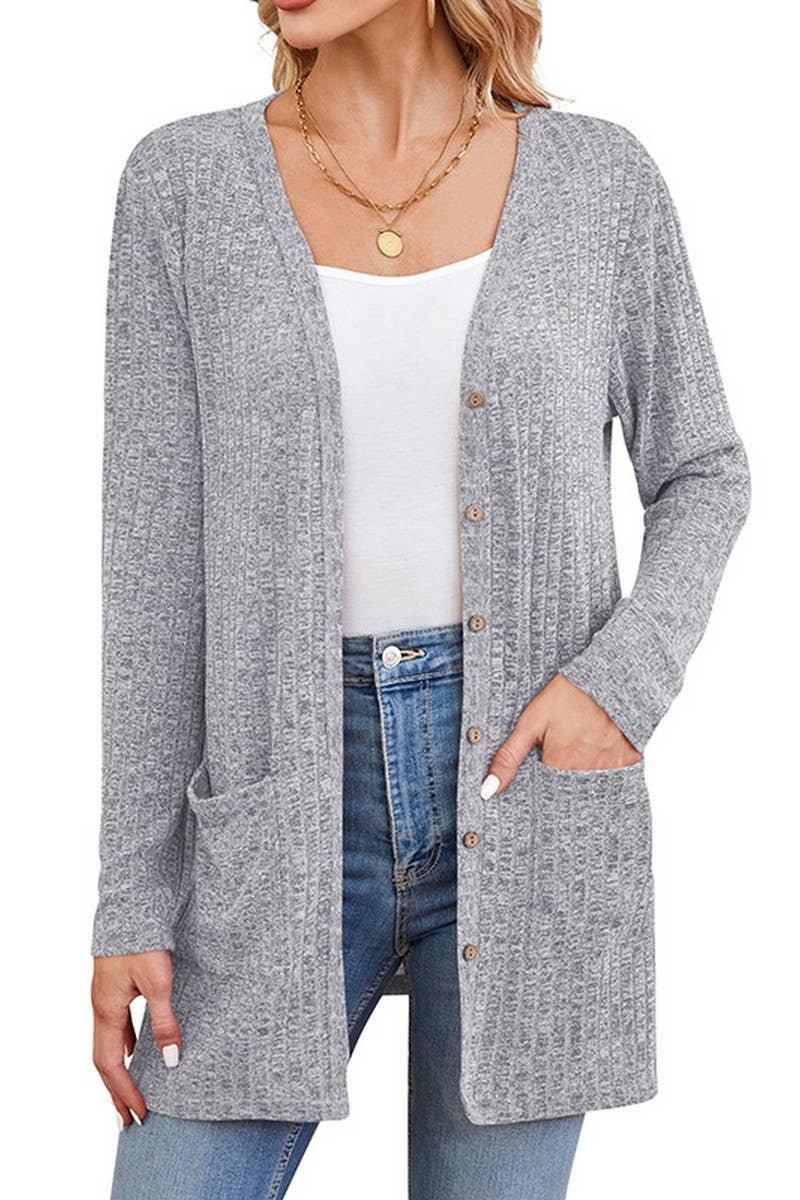 CWOCAL0569_Button Down Long Sleeve Casual Top