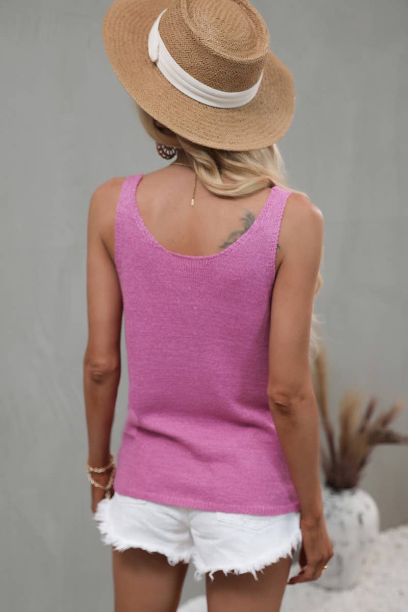 CWTTSL0215_V-Neck Sleeveless Pullover Sweater