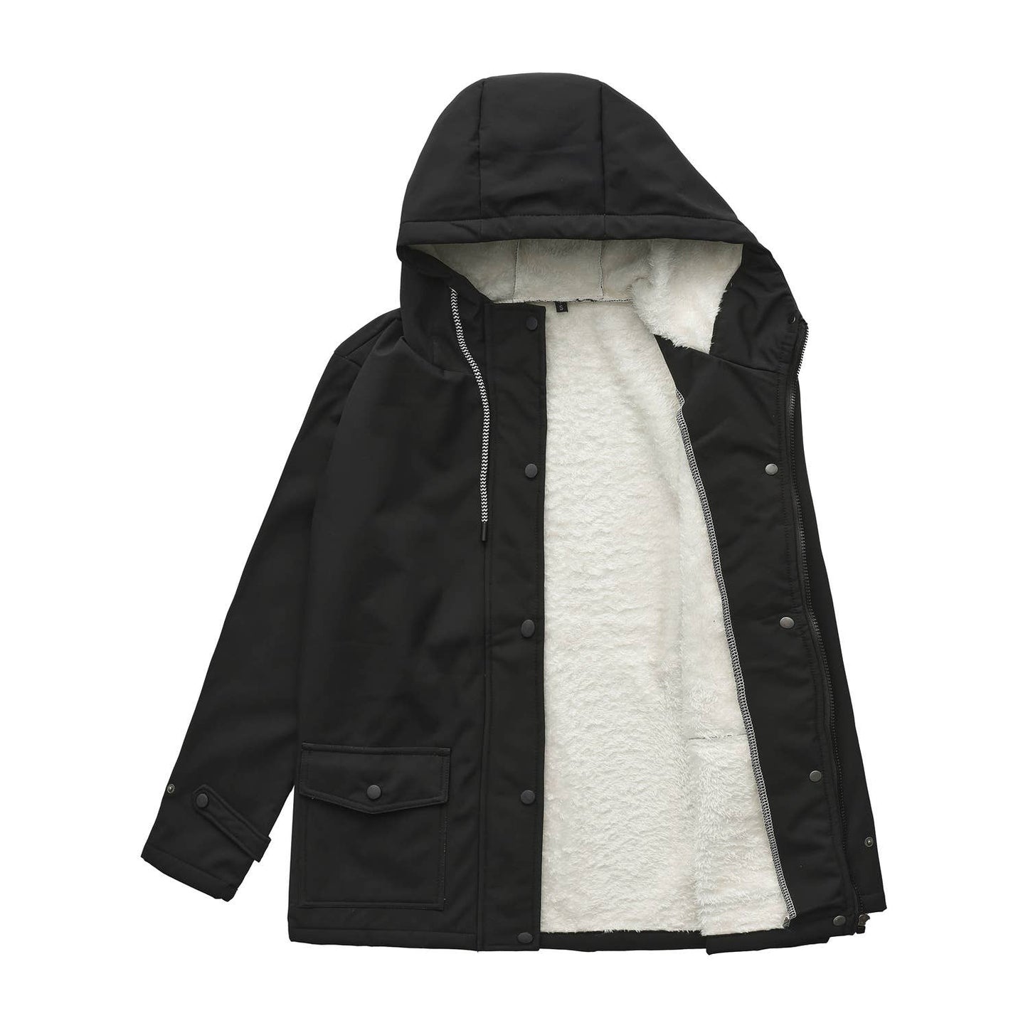 Composite fleece waterproof hooded windbreaker