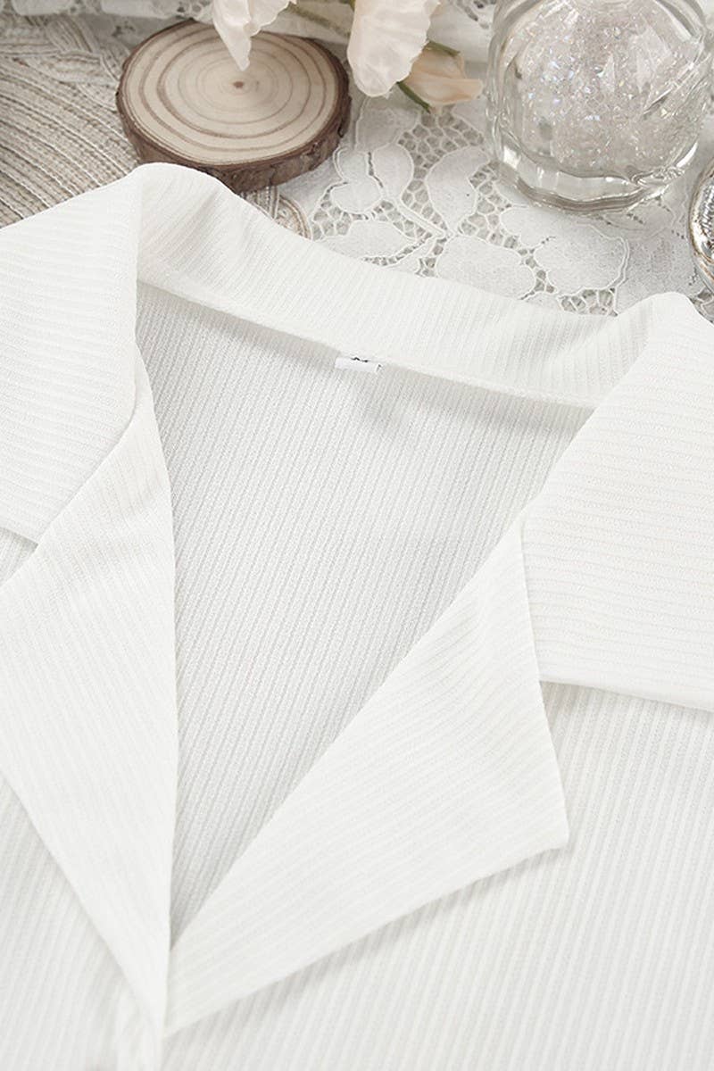 CWSPJ0279_KNITTED CARDIGAN LONG-SLEEVED SHORTS HOME WEAR