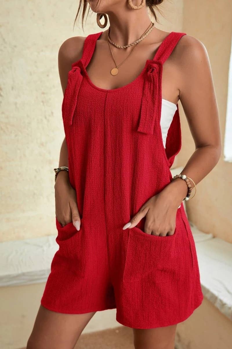 CWSJS1000_SUMMER CASUAL SUSPENDERS ROMPERS SHORT