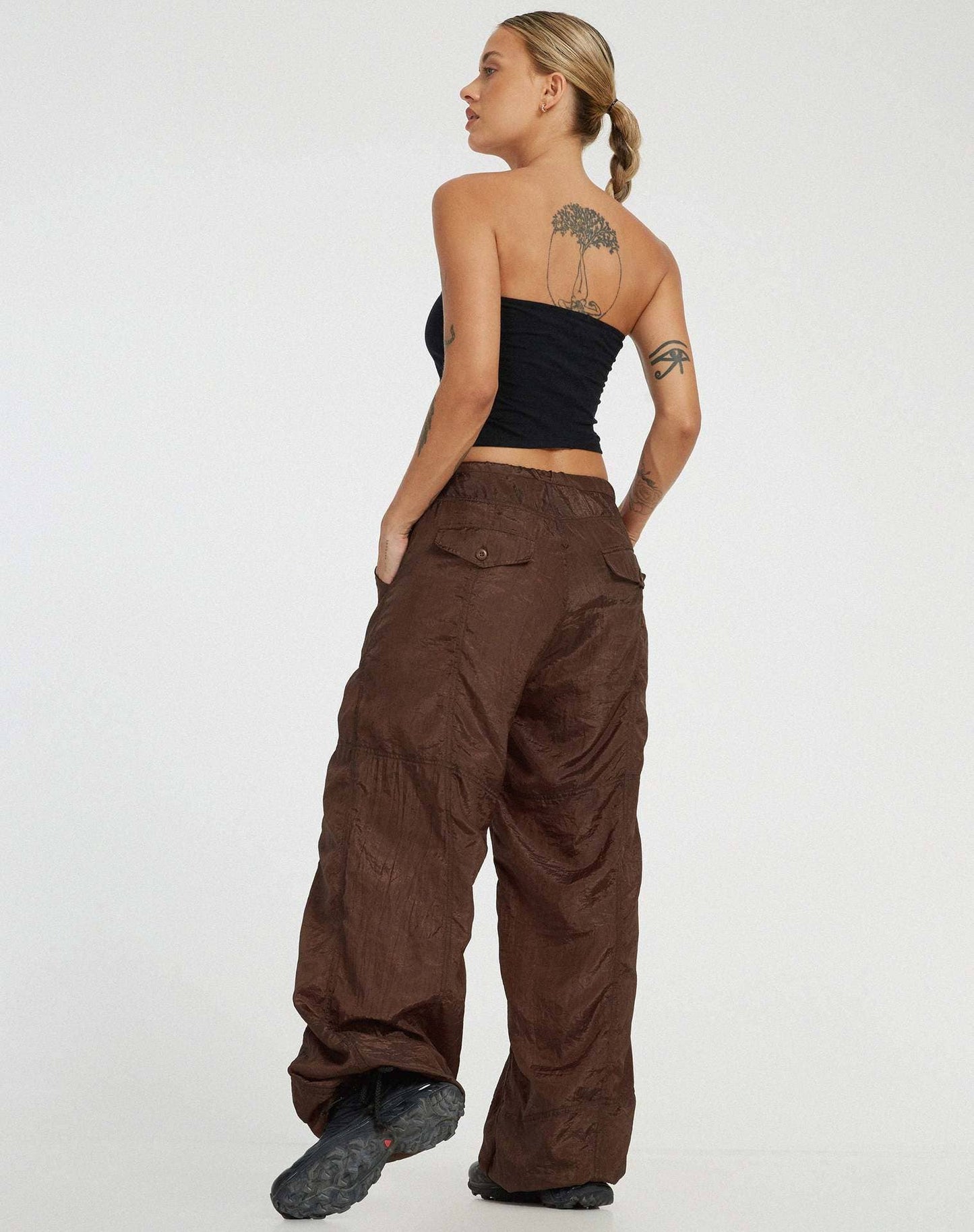 CWBLP1553_COMFORTABLE DRAWSTRING WIDE LEG CASUAL PANTS