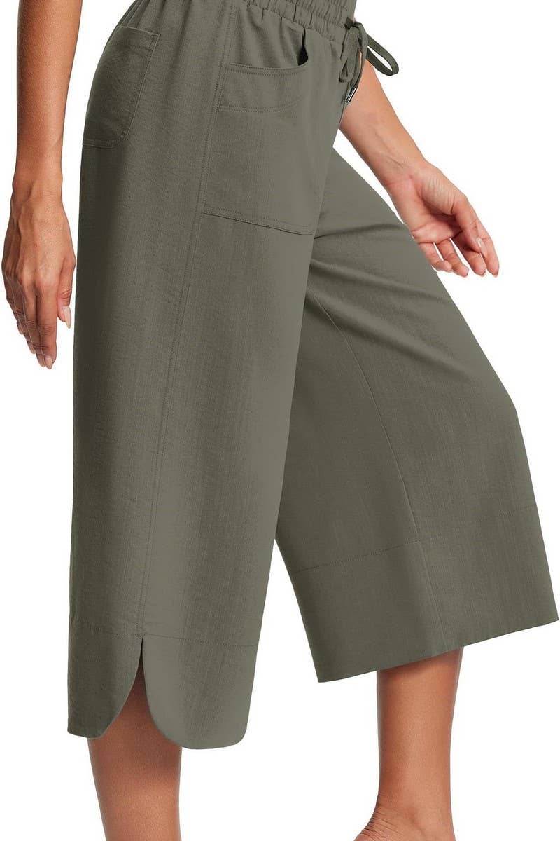 CWBMP0211_SOLID COLOR ELASTIC WAIST WIDE LEG PANTS