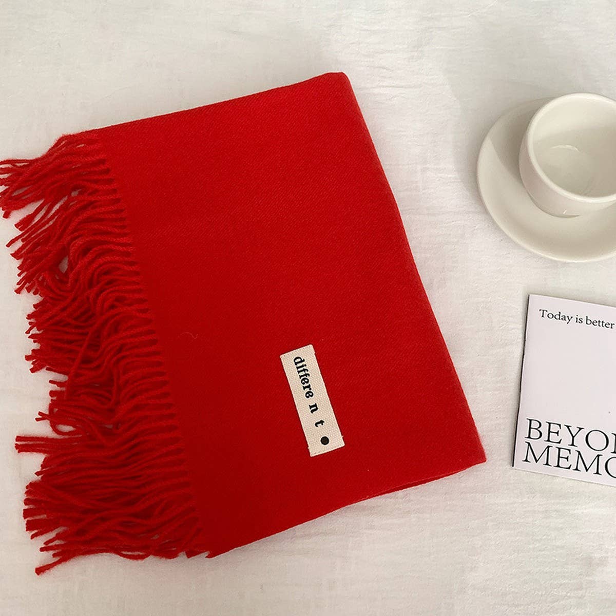 Colorblock Tassel Scarf - Thick Wrap for Students