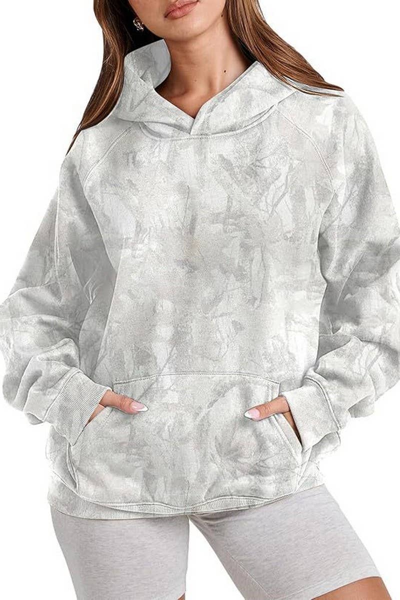 CWTTL01010__NEW WOMEN'S HOODED PRINTED CASUAL SWEATSHIRT