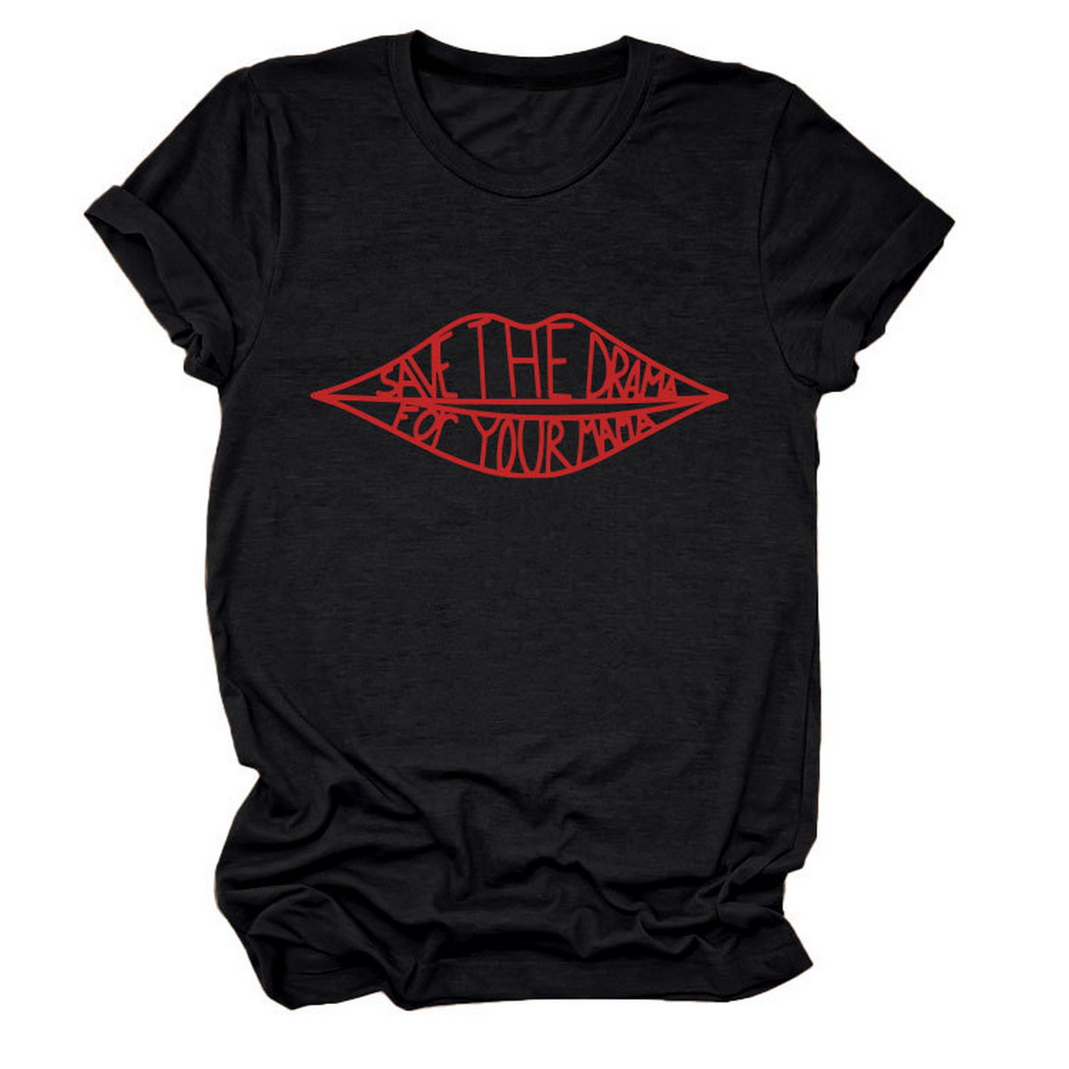 Women?™s Fashion Slogan Tee Crew Neck Short Sleeve_CWTTSL0482