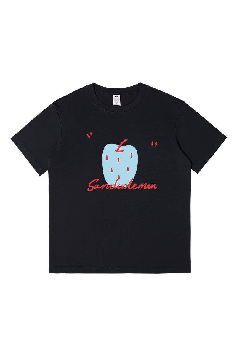 CWTTS1595_SUMMER LOOSE LAZY STYLE SHORT-SLEEVED TOP