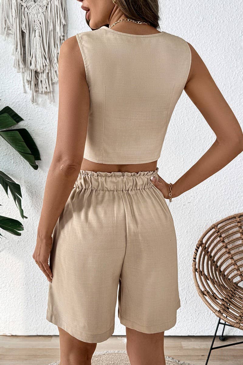 CWSTB1836_SUMMER CHIC SLEEVELESS VEST AND SHORTS SET