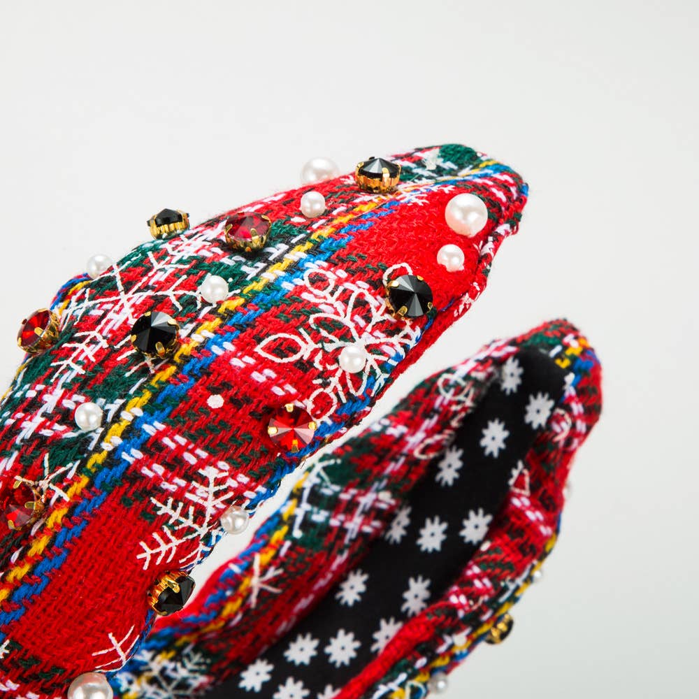 CHRISTMAS SERIES SNOWFLAKE KNOTTED HEADBAND