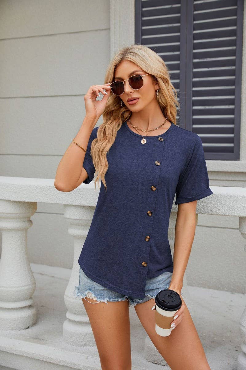 CWTTS0841_Round Neck Short Sleeve Knit Top