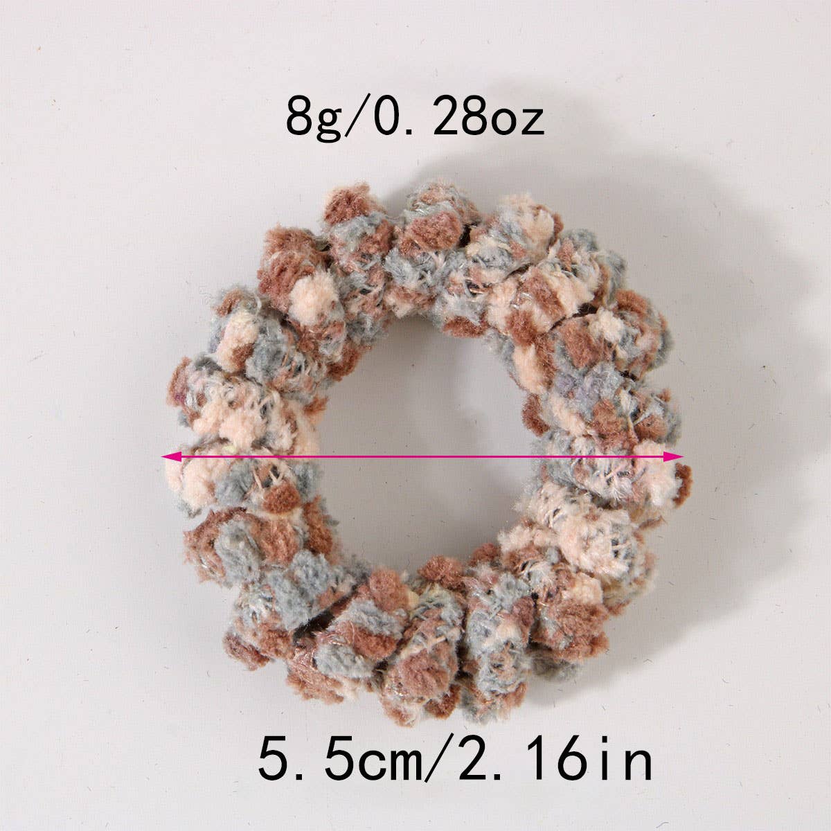 CWAHA07439_FUZZY TELEPHONE CORD HAIR TIE FOR WOMEN