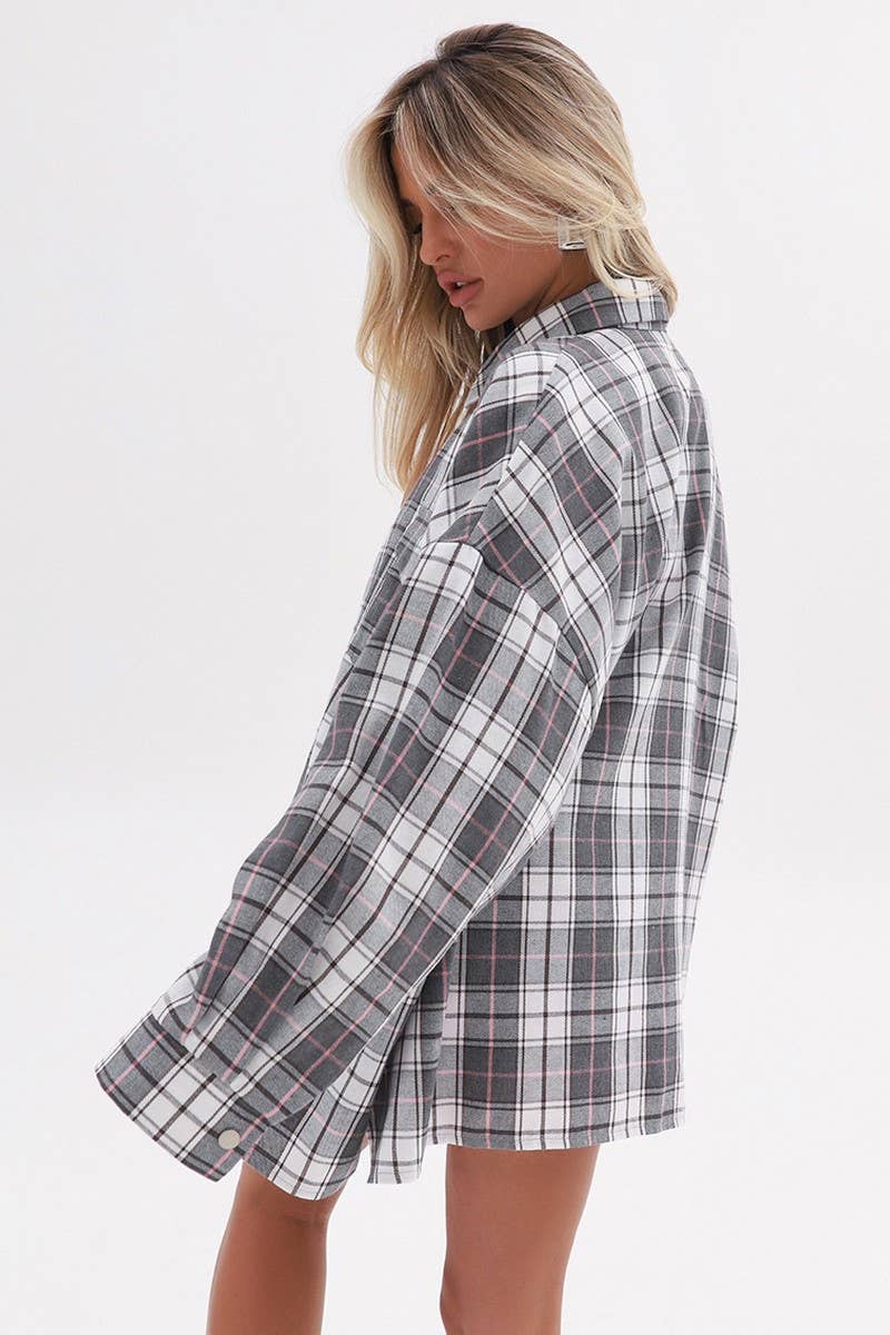 CWTSTL905_PLAID CASUAL LAPEL LONG SLEEVE SHIRT