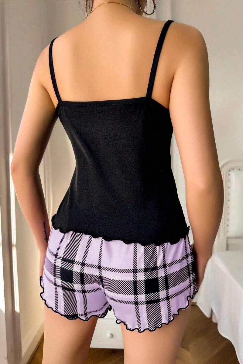CWSPJ00473_SEXY CAMI MILK SILK PAJAMA SHORTS SET