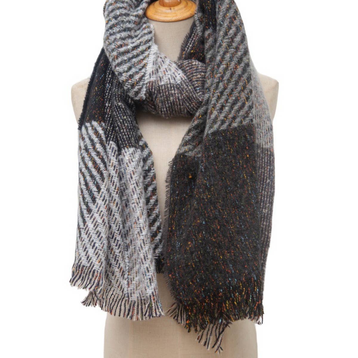 Large Plaid Scarf ? Unisex Winter Wrap Shawl